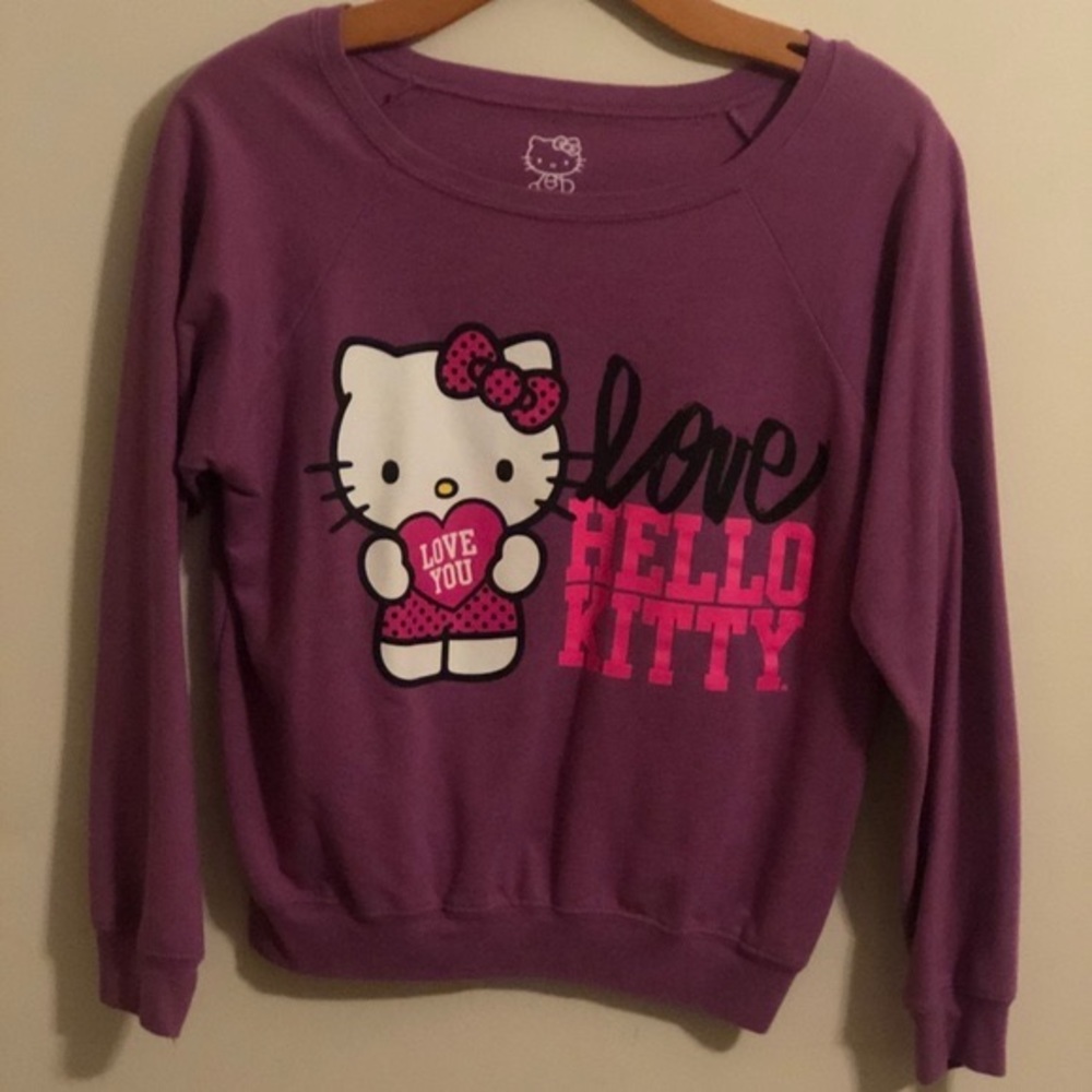 Hello Kitty Purple Long Sleeve Shirt Size Medium
